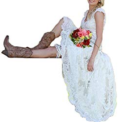 country wedding dresses with cowgirl boots